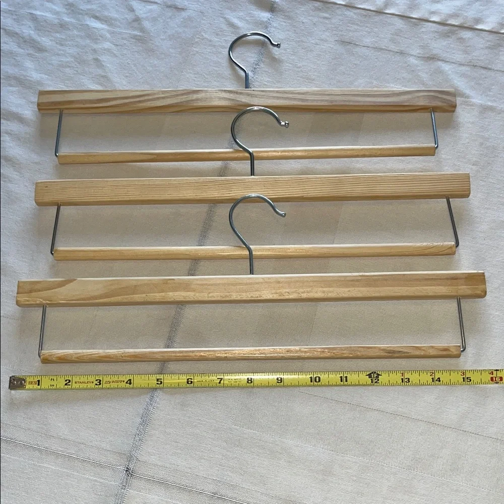NWNT Set of 3 Wooden Hangers with Metal Hooks